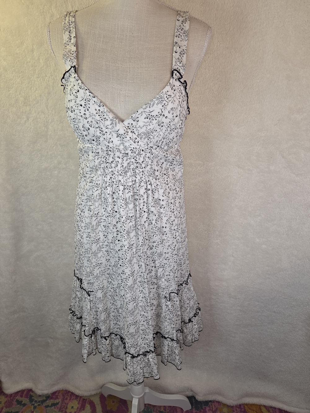 City Triangles floral Tiered Ruffle Hem midi dress Boho Sweetheart Neck Sz 11